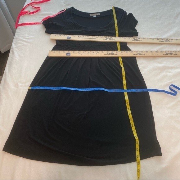 Love 21 Black Short Sleeve Scoop Neck Unique Detailing Pleats Sexy Comfy Size L - Picture 6 of 8